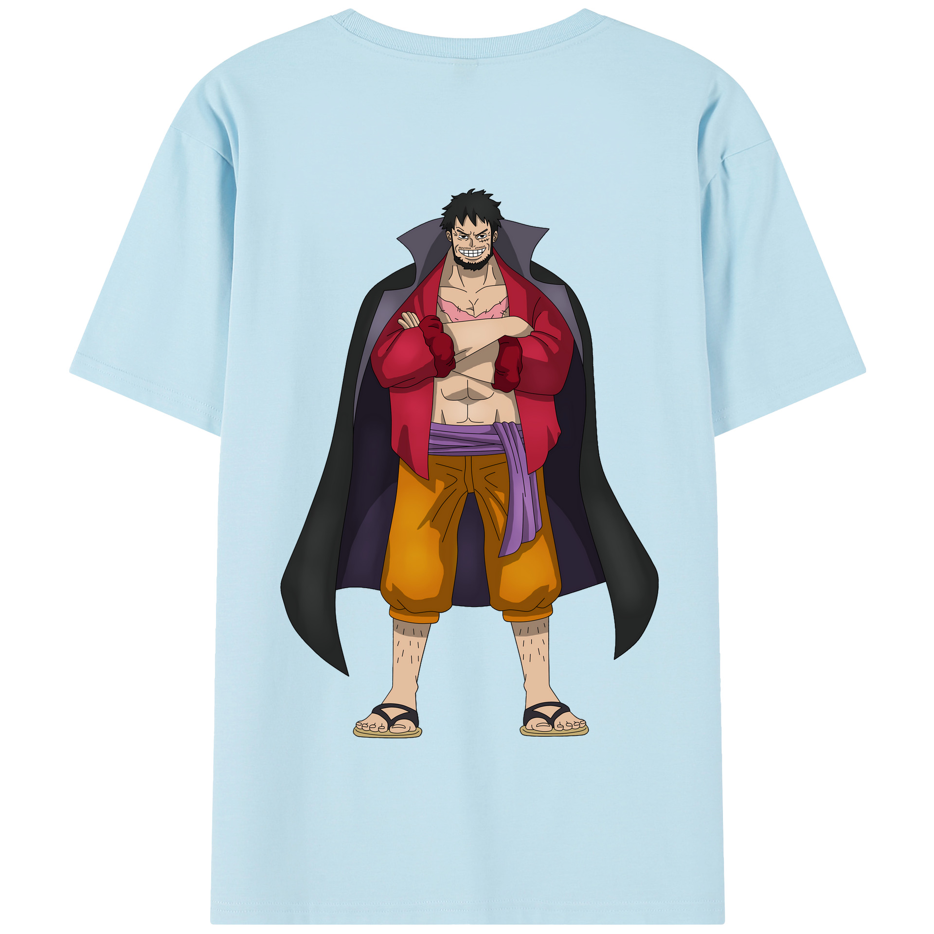 ワンピース モンキー・D・ルフィ ONE PIECE Monkey D. Luffy 綿100％半袖Tシャツ（背面プリント）